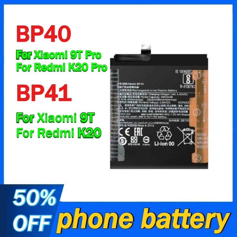 

BP40 BP41 Replacement Mobile Phone Battery for Xiaomi 9T Pro 9T for Redmi K20 Pro K20 Batteries
