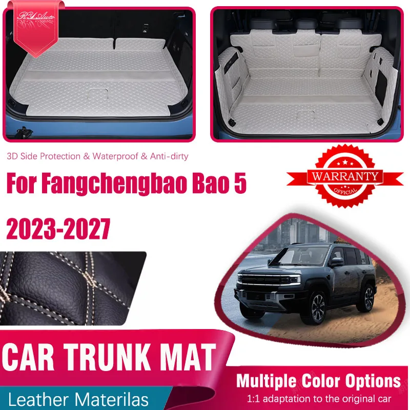 

Car Trunk Mats For Fangchengbao Bao 5 Leopard 5 Denza B5 2023 2024 2025 2026 2027 Leather Pads Cargo Covers Rug Auto Accessories