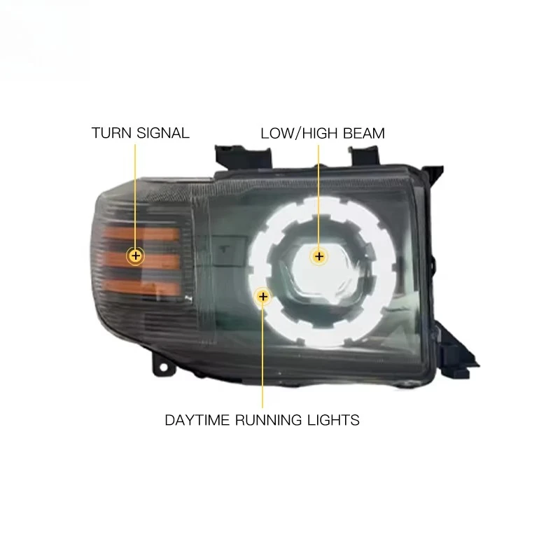YU GUANG قطع غيار السيارات ترقية LED رئيس مصباح ل Toytoa لاند كروزر بيك اب 4X4 Lc 70 Lc71 75 76 النهار تشغيل أضواء المصابيح الأمامية #5