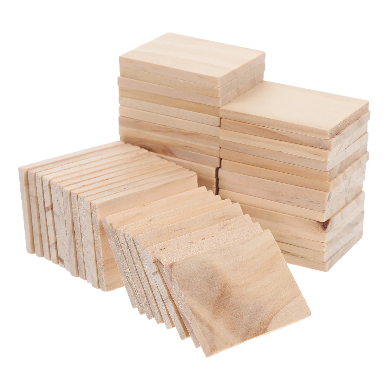 

50Pcs Rectangular Wood Blocks Unfinished for DIY Craft Projects Wood Carving Blanks Wooden Craft Pieces Rectangle Blocks