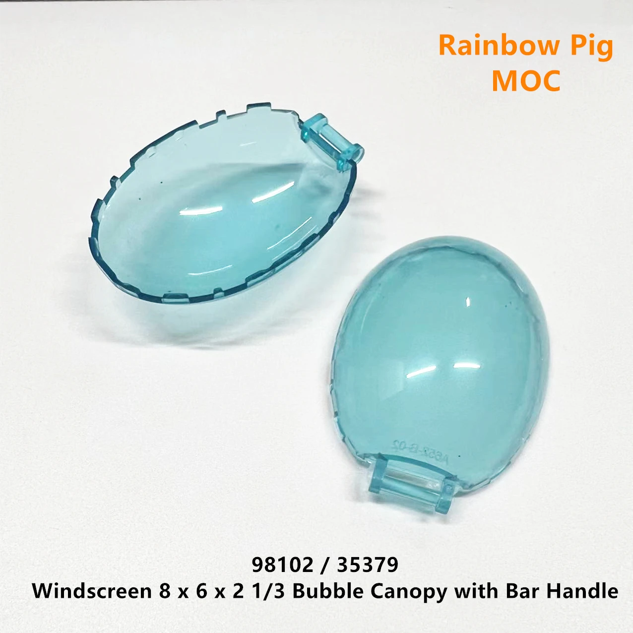 Rainbow Pig MOC części 98102 35379 szyby 8x6x2 1/3 Bubble baldachim z uchwyt belki DIY klocki cząstek zabawki dla dzieci