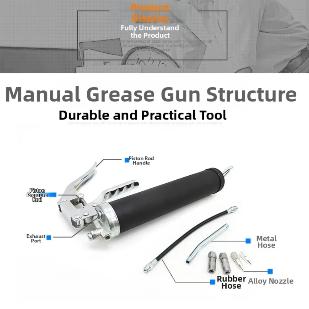 

Инструмент для смазки для авторемонта 400CC с дизайном большой емкости и несколькими насадками для шлангов для смазочных приложений