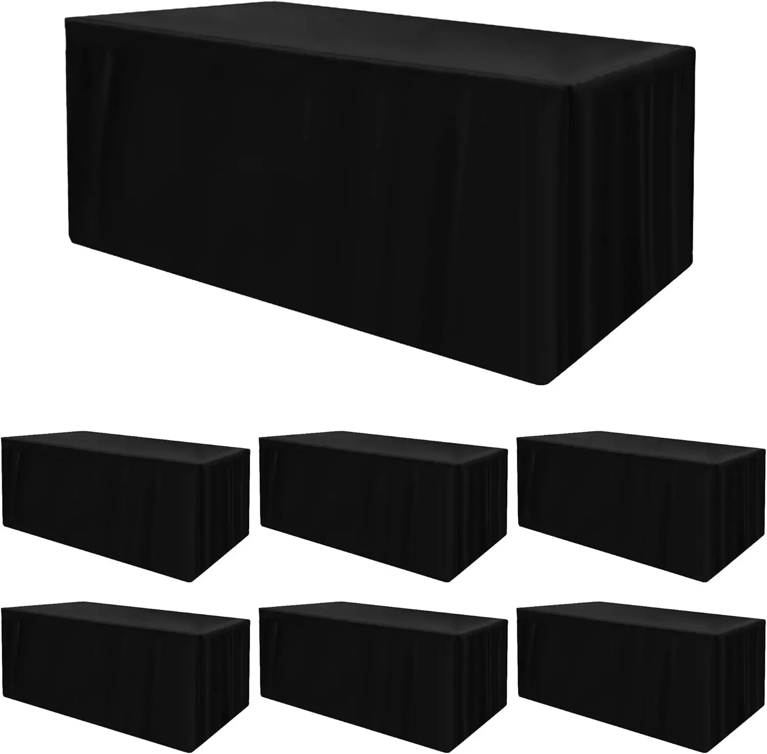 

Fitted Rectangle Table Cloths 6ft Table Cover for Vendor Booth Display Banquet 30x72 Inch 6 Pcs