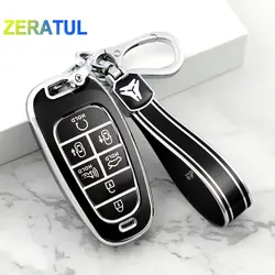 Funda de TPU para llave de coche, carcasa de llavero para Hyundai Santa Fe Tucson 7/8 NEXO NX4 Atos Solaris Prime, 4/5/6/2022 botones