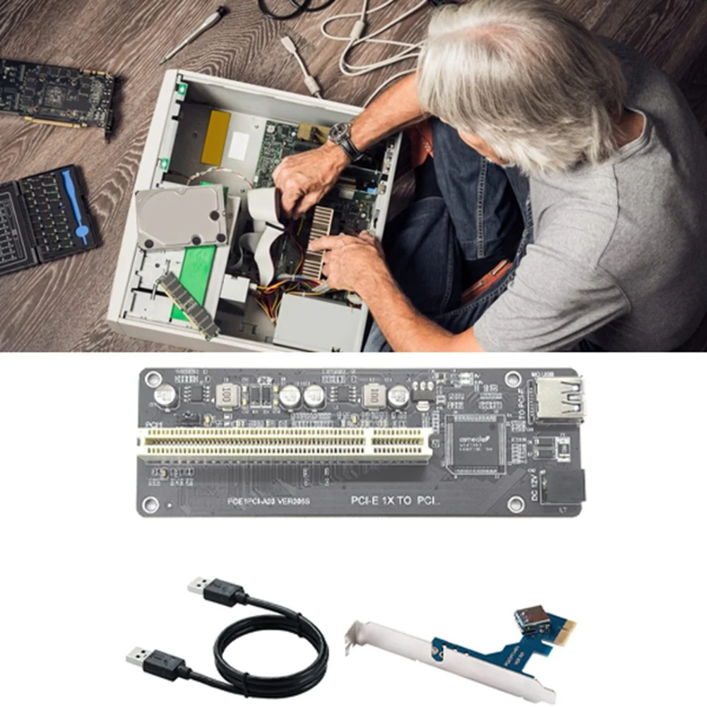 

1 комплект адаптера расширения PCI-E к PCI ASM1083 с поддержкой карты захвата Звуковая карта Золотая налоговая карта