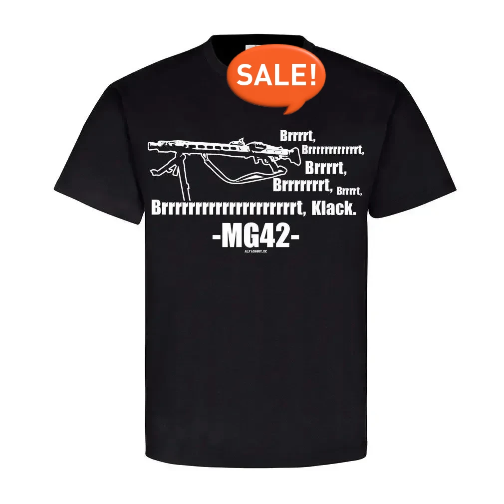 

Wehrmacht MG-42 Machine Gun Working Sound T-Shirt 100% Cotton O-Neck Summer Short Sleeve Casual Mens T-shirt