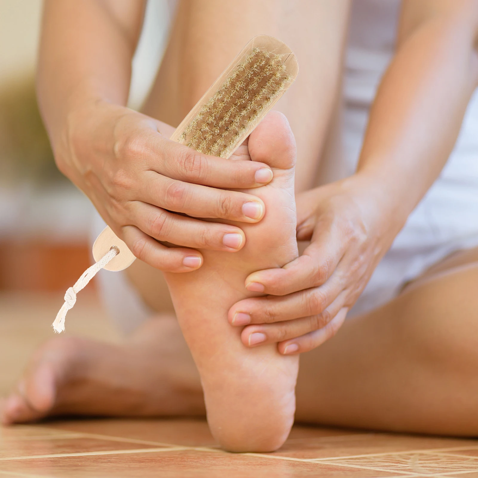 

2pcs Foot Care Brush Premium Wood Handle Pedicure Tool For Exfoliating Feet Grinding Callus Removal Durable Foot File Scrubber