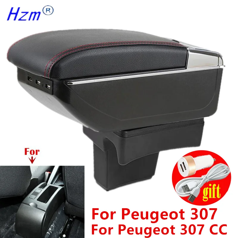Auto Armlehne Für Peugeot 307 armlehne box Für Peugeot 307 CC Cabrio lagerung box Innen Gewidmet Retrofit Auto Zubehör
