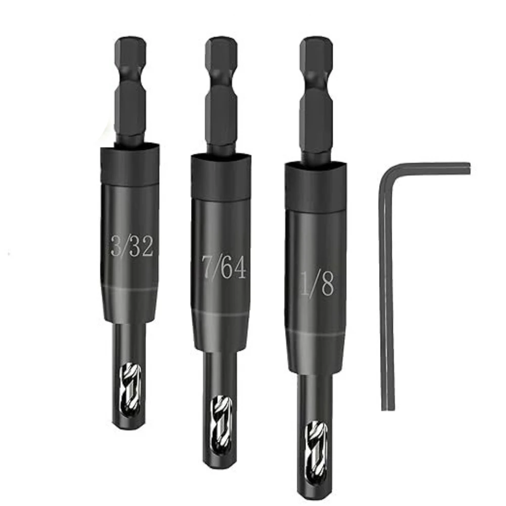 3/32",7/64",1/8" 1/4인치 육각 섕크 드릴용, 셀프 센터링 드릴 비트 드릴 비트 톱날 절삭 공구