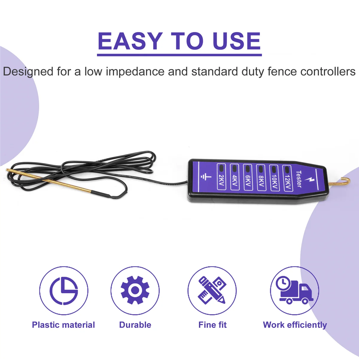 2-12KV Farmer's Fence Voltage Testing Tool,Electric Fence Voltage Tester Electric Solar Energiser