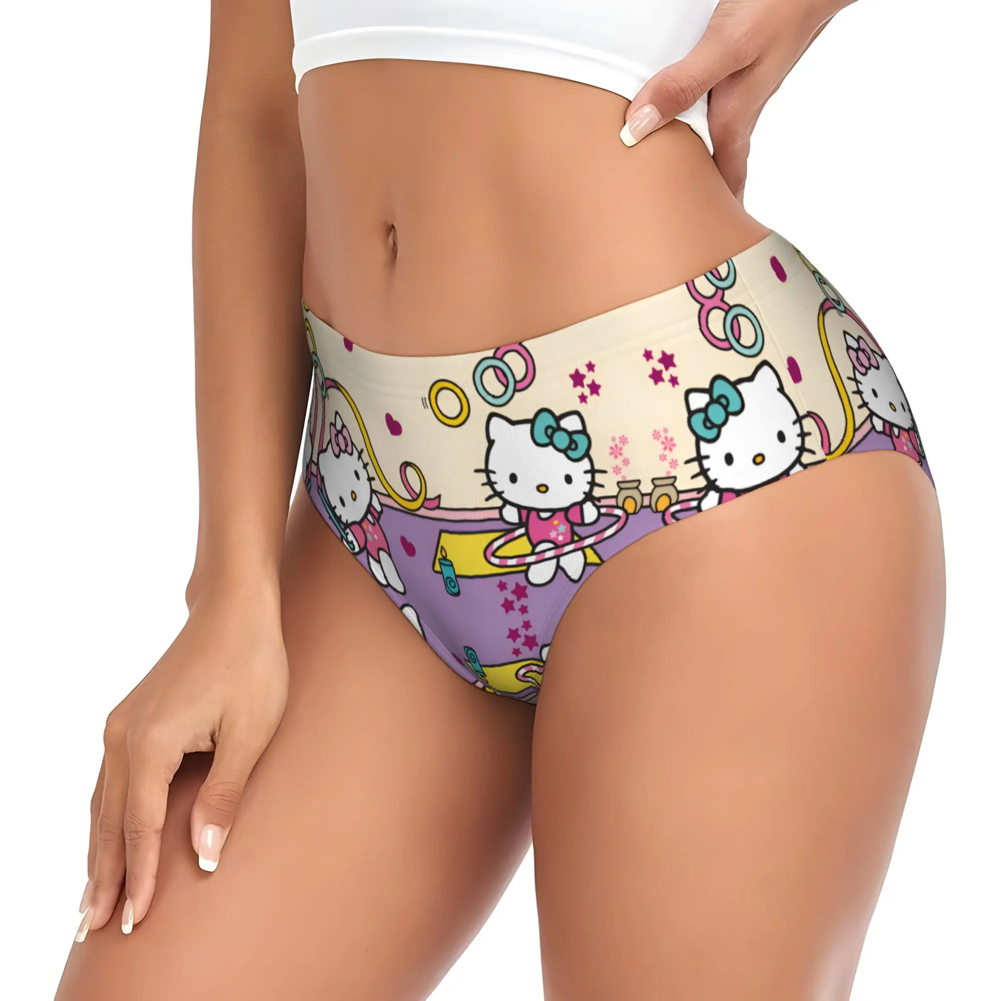 Custom Kitties Kitten Brief Panties for Women Breathable Stretch Cat Anime Underwear - view 3