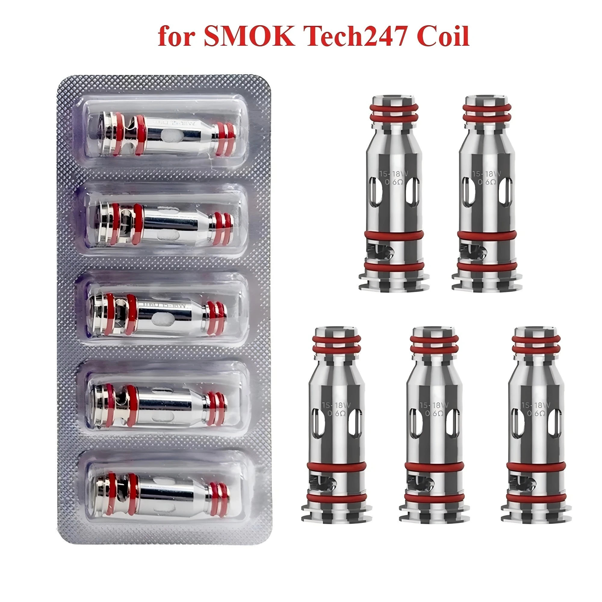 

pcs/pack Tech247 Coil 0.4ohm 0.6ohm 0.8ohm Mesh Coils Fit for SMOK Tech247 Kit/Cartridge
