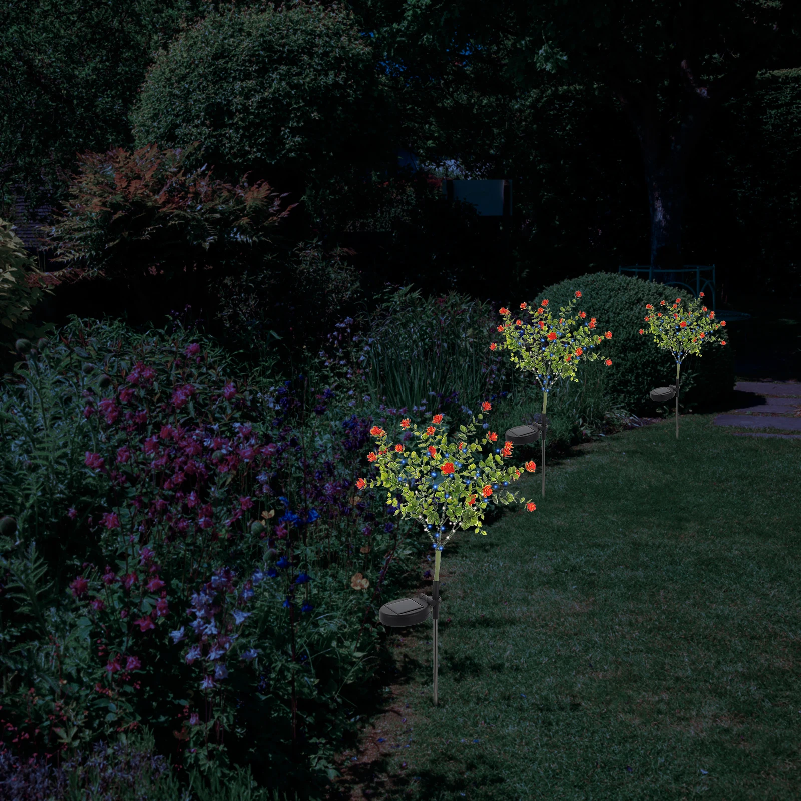 

Solar Powered LED Lawn Flower Lights Garden Outdoor Decor Landscape Illumination