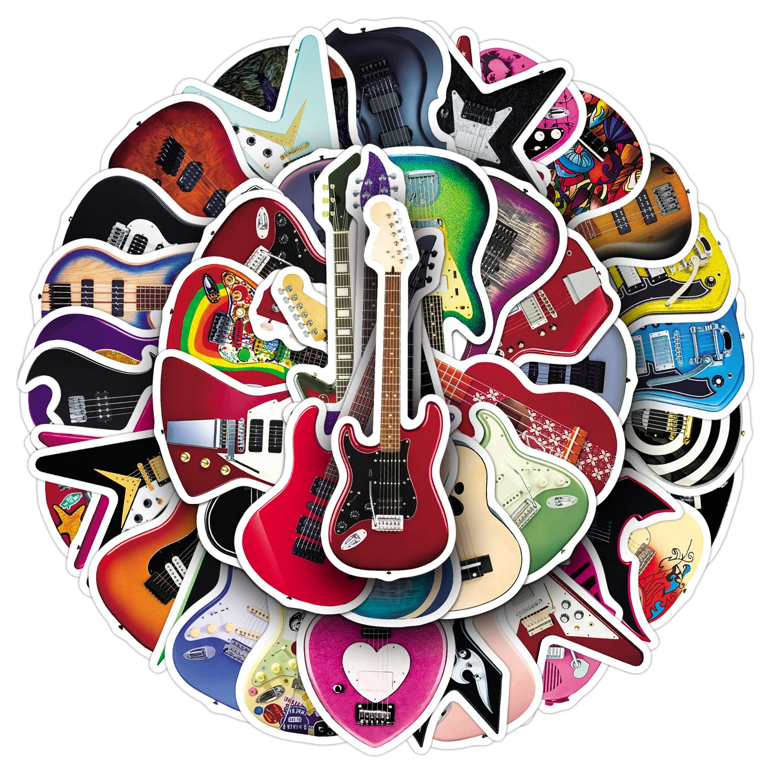50-Pack Guitar Graffiti Sticke - Musical Instruments Cartoon 评论和价格