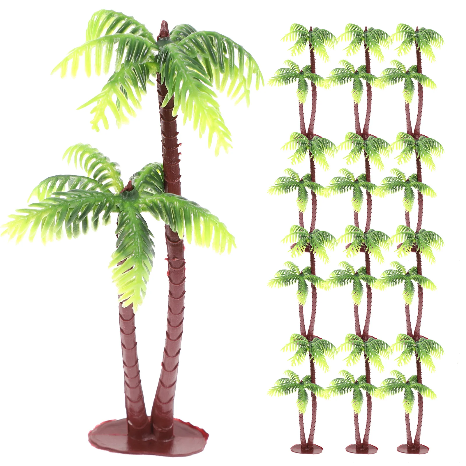 

24Pcs Simulation Coconut Tree Decor Plastic Miniature Landscape Decoration Realistic Mini Coconut Tree for DIY Fairy