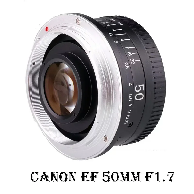 FH 50mm F1.7 Metalowa, duża przysłona, standardowa, pełnoklatkowa, portretowa soczewka z ręczną ostrością do lustrzanek Canon EOS EF M42 Nikon F