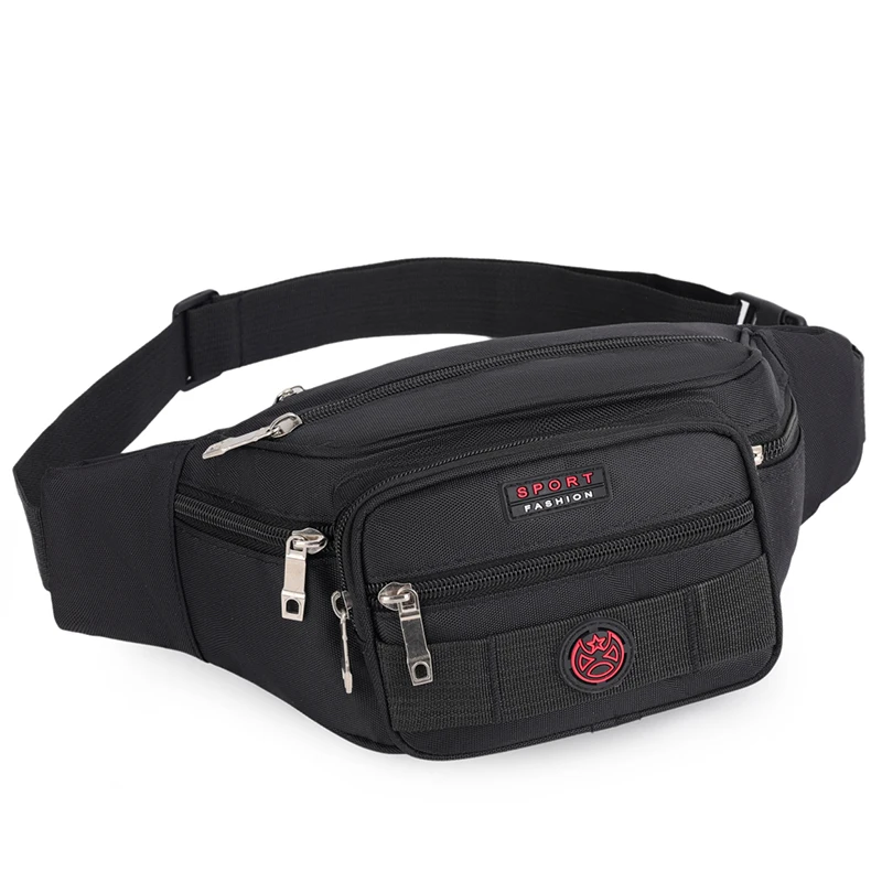 Tas pinggang praktis multi-saku untuk kegiatan luar ruangan, penyimpanan multi-lapis, tas selempang tunggal, tas dada untuk olahraga lari