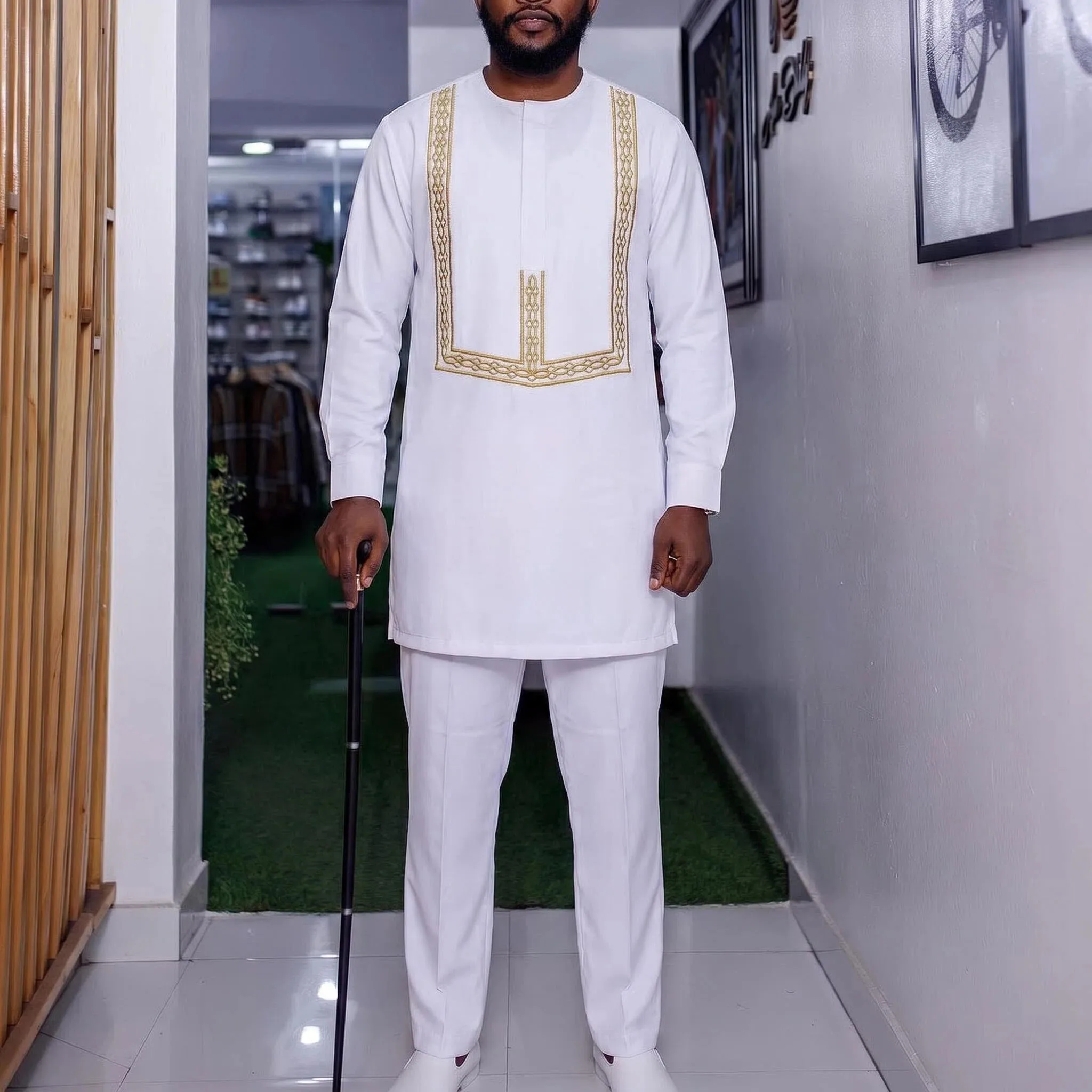 Roupas de grife masculinas, roupas de marca de luxo para homens, traje tradicional africano Dashiki, 2 peças, ternos elegantes para homens, conjuntos completos de calças