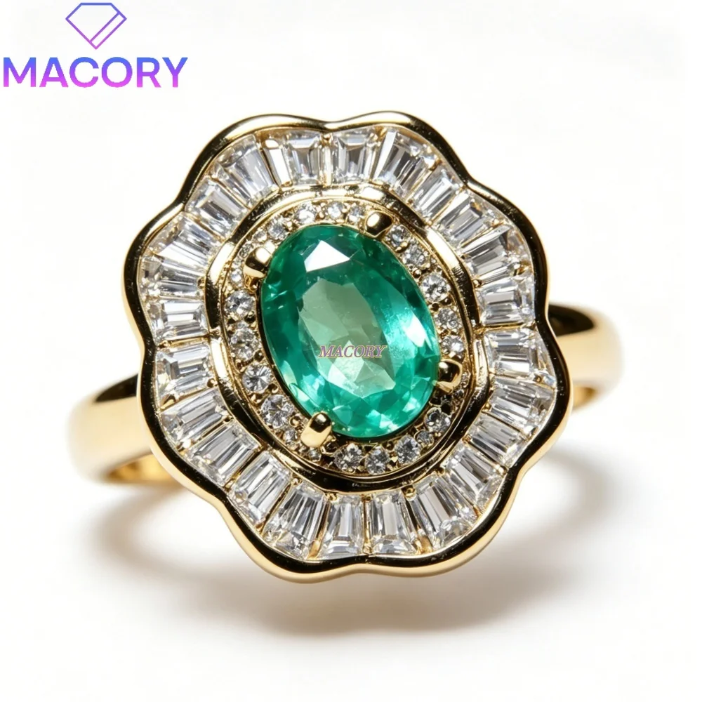 Colombian emerald ring 925 sterling silver vintage and luxurious stackable perfect for proposals engagements and parties