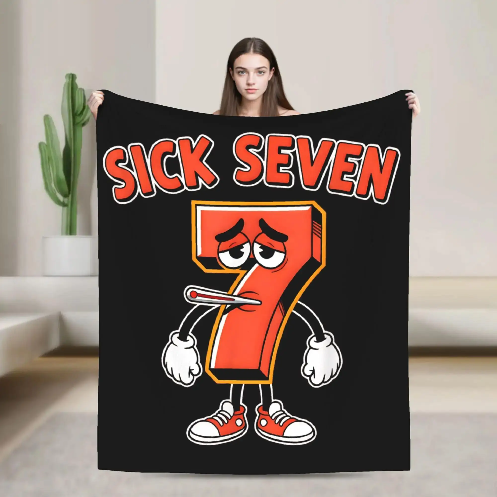 

Плюшевый плед с дизайном на тему Хэллоуина «Sick Seven» для детей, фланелевое покрывало-плед для гостиной и спальни