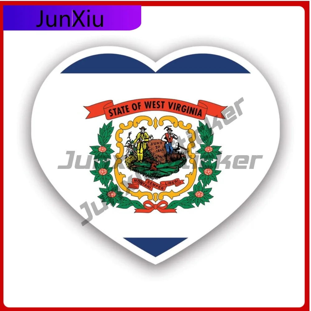 

West Virginia Heart Sticker Waterproof Outdoor Cute Laptop Waterproof Vinyl Decal For Refrigerators Fun High Quality Outdoor