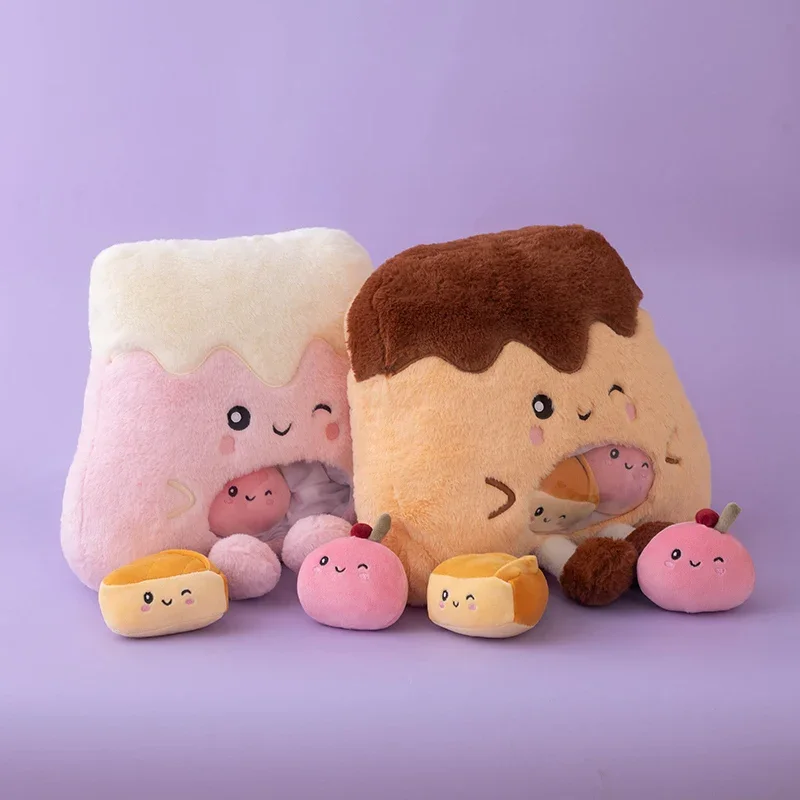 Creative A Bag of Food Snack Pudding Plush Pillow Cartoon Mini Fruit Dolls Stuffed Toys Sofa Cushion Christmas Birthday Gift