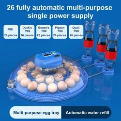 Eggs Incubator, Multi-purpose Dual Power Supplies,With Automatic Water Ionic Waterbed Replenishment And Temperature Contro