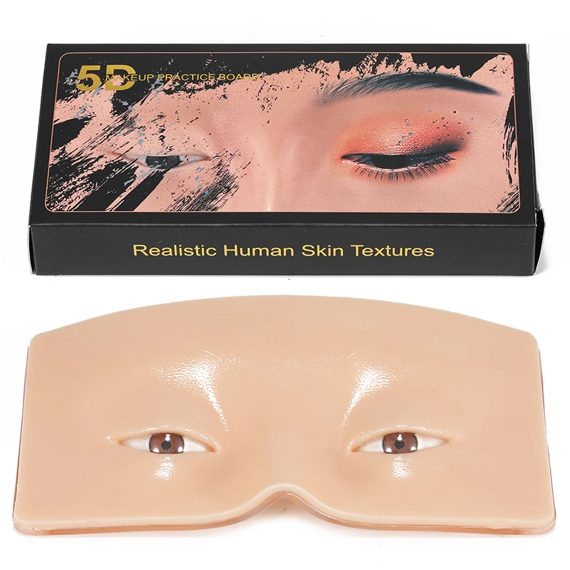 Reusable 5D Makeup Eyebrow Tattoo Practice Skin Eye Face Training Skin Silicone Practice Pad for Makeup Beauty Academy Supplies