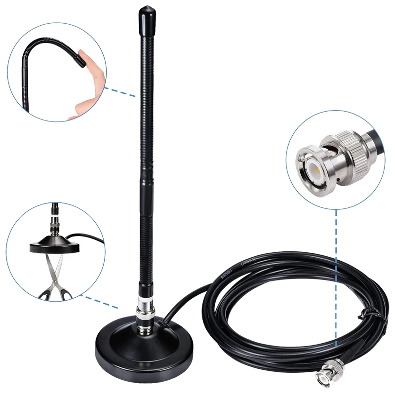 

27MHz BNC Connector Antenna CB Radio Antenna Compatible with Cobra Midland Uniden Anyton Handheld Portable Radio