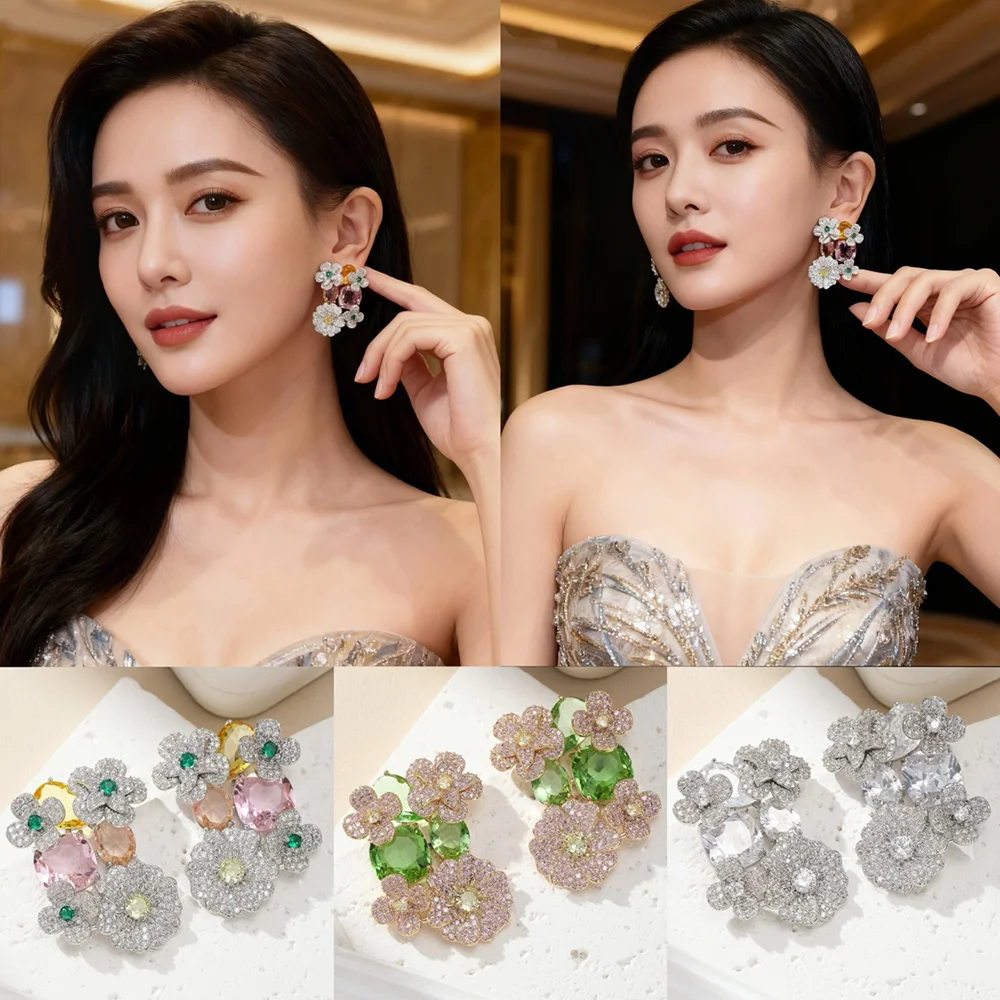 Missvikki الحلو رومانسية لطيف واضح الزهور أقراط للنساء حفل زفاف تشيكوسلوفاكيا لطيف الزفاف القرط بوكل دي oreille 2026