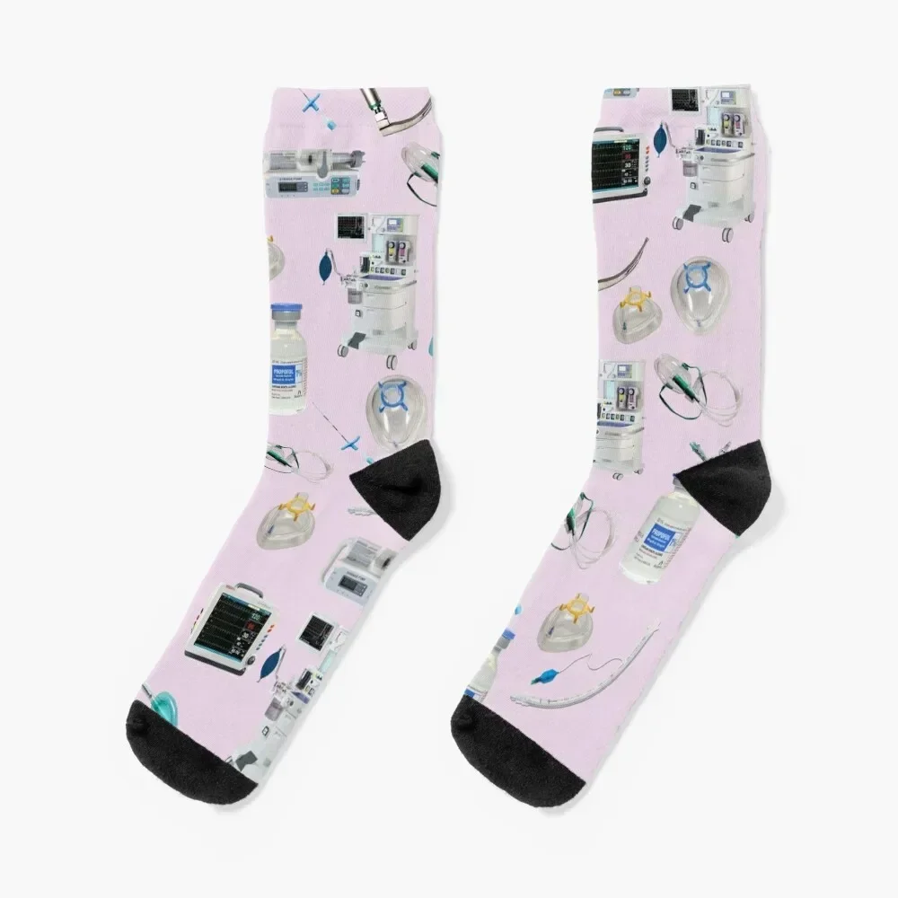 Tools of the Trade PALE PINK Anesthesia / Anaesthesia Socks short new year floral colored Socks Male Women's