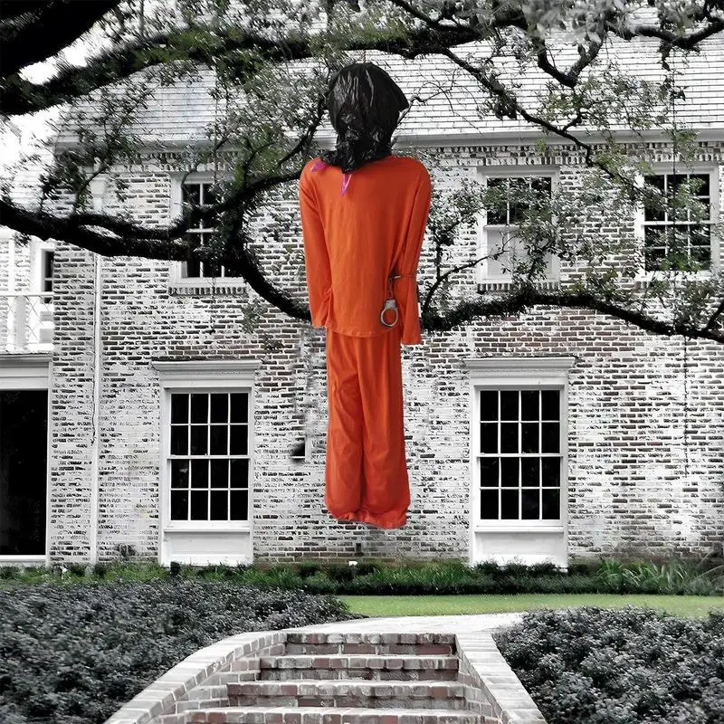 Death Row Doll Party Cosplay Decoration 150cm Tall Prison Inmate Inflatable Doll Halloween Haunted House Prison Uniform Horror