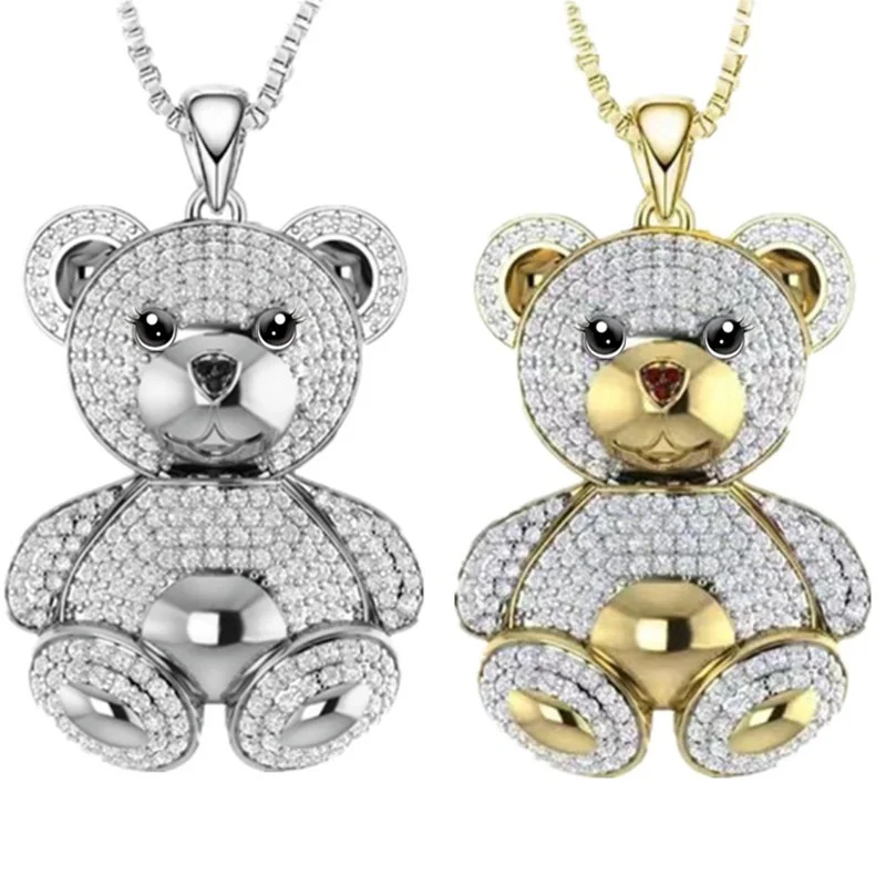 Exquisite Fashion Bear Necklace Lovely Animal Bear Pendant Jewelry Necklace for Women Birthday Party Anniversary Gift Jewelry