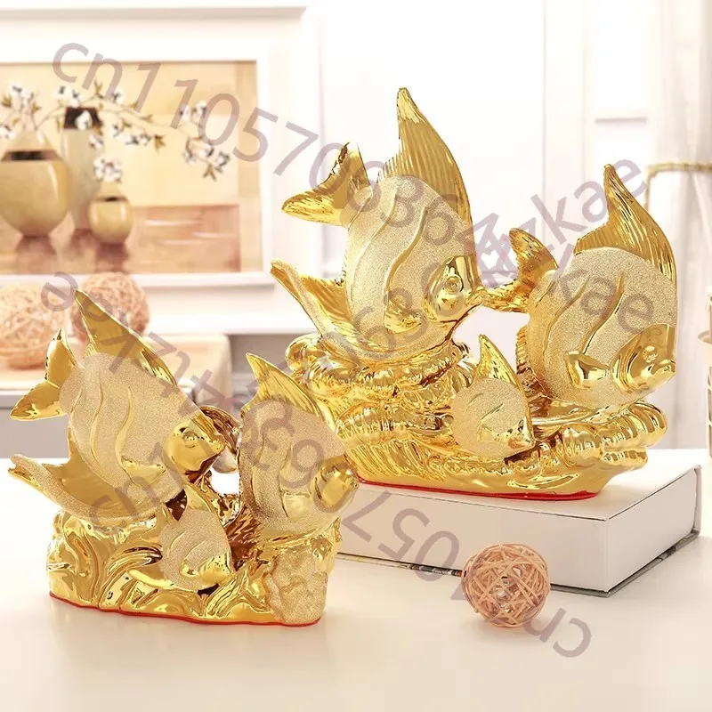 

Европейские свадебные декорации: керамические креативные украшения для комнаты, ручная работа, фарфоровые фигурки золотых рыбок, декоративные изделия.