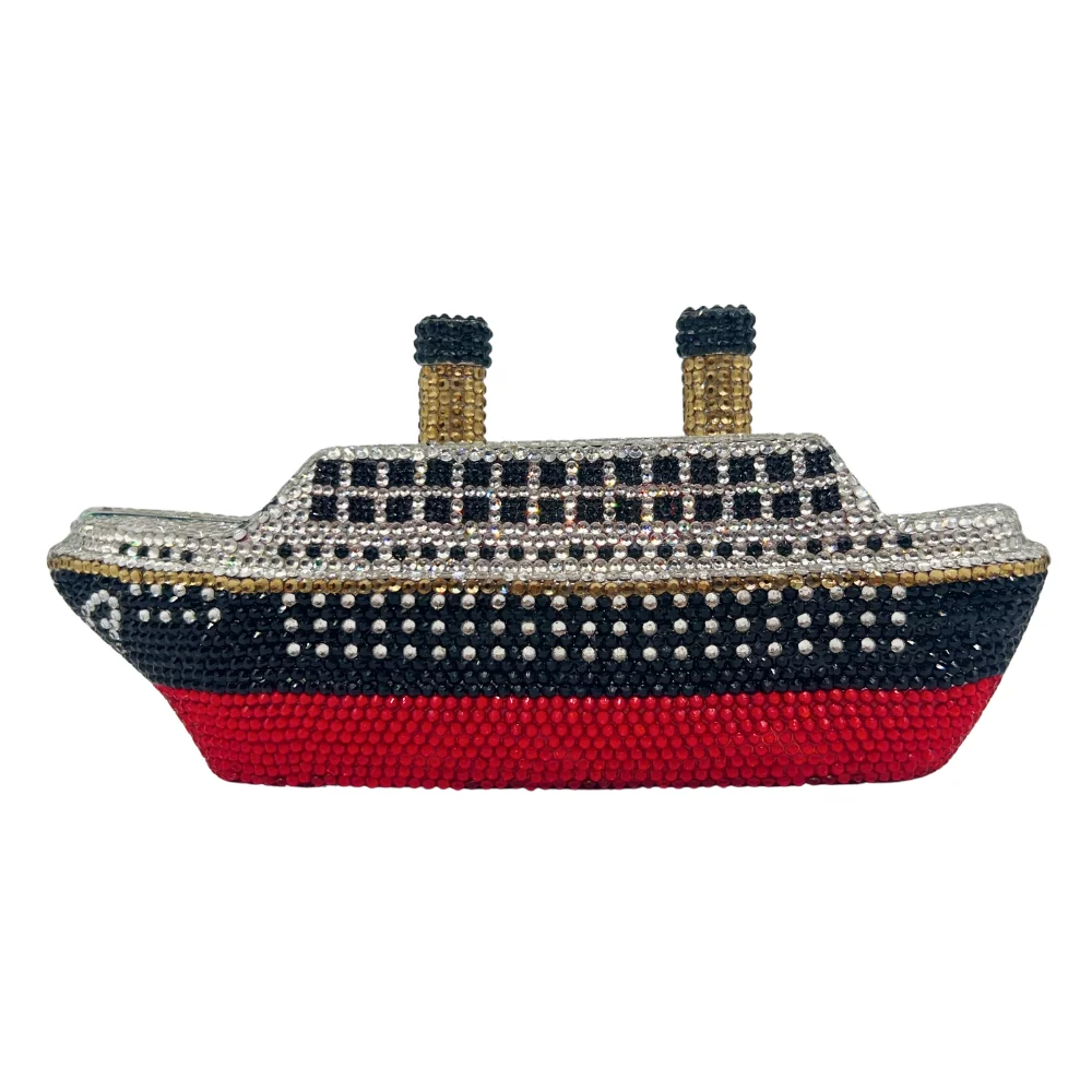 Vintage Steamship Clutch, Nautical Propeller Evening Bag for Women. OEM Custom Travel Theme Purse, Low MOQ Wholesale from Factor
