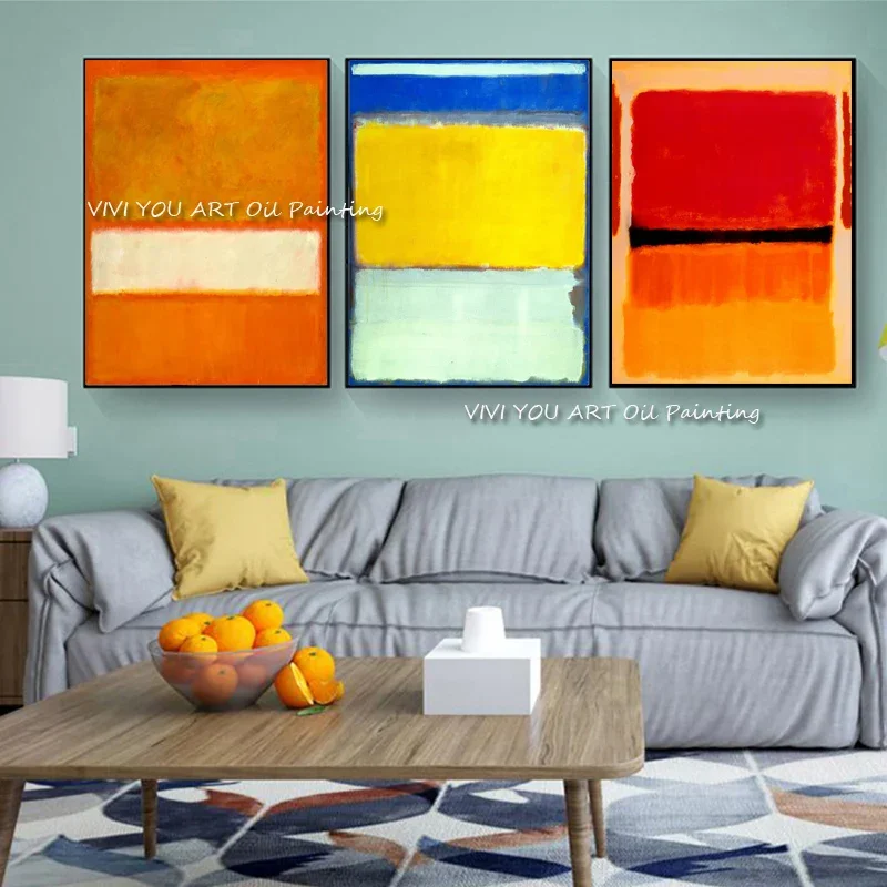 

100% Handmade Copy Mark Rothko Famous Paintings Modern Abstract Aart Porch Decor Canvas Oil Painting Simple Large-size Mural