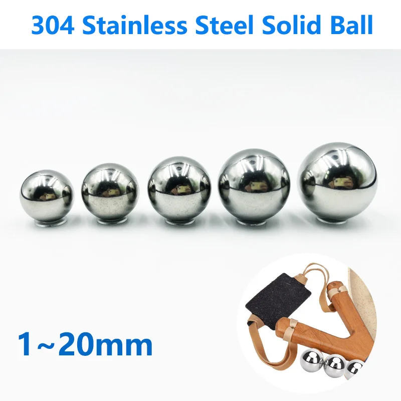 A2-70 presisi tinggi 304 bola baja tahan karat untuk bantalan bola manik rol Bola Slingshot padat halus berburu Dia 3mm 8mm-20mm