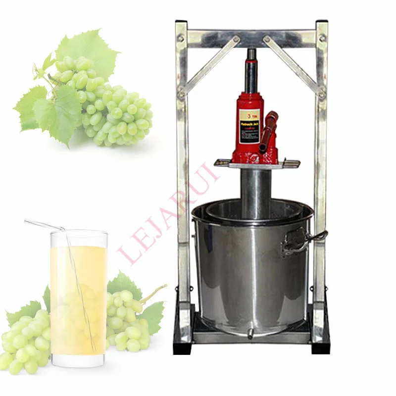 Fruit Press 12L Stainless Steel Hydraulic Jack Juicer Hand Squeezer Cider Grape Crusher Wine Apple  Orange