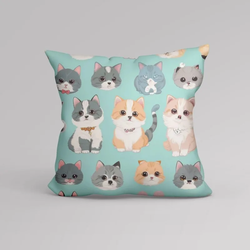 Cute Cat Dog Hamster Print Cartoon Pillow Cover Cushion Cover Sofa Bedside Car Cushion