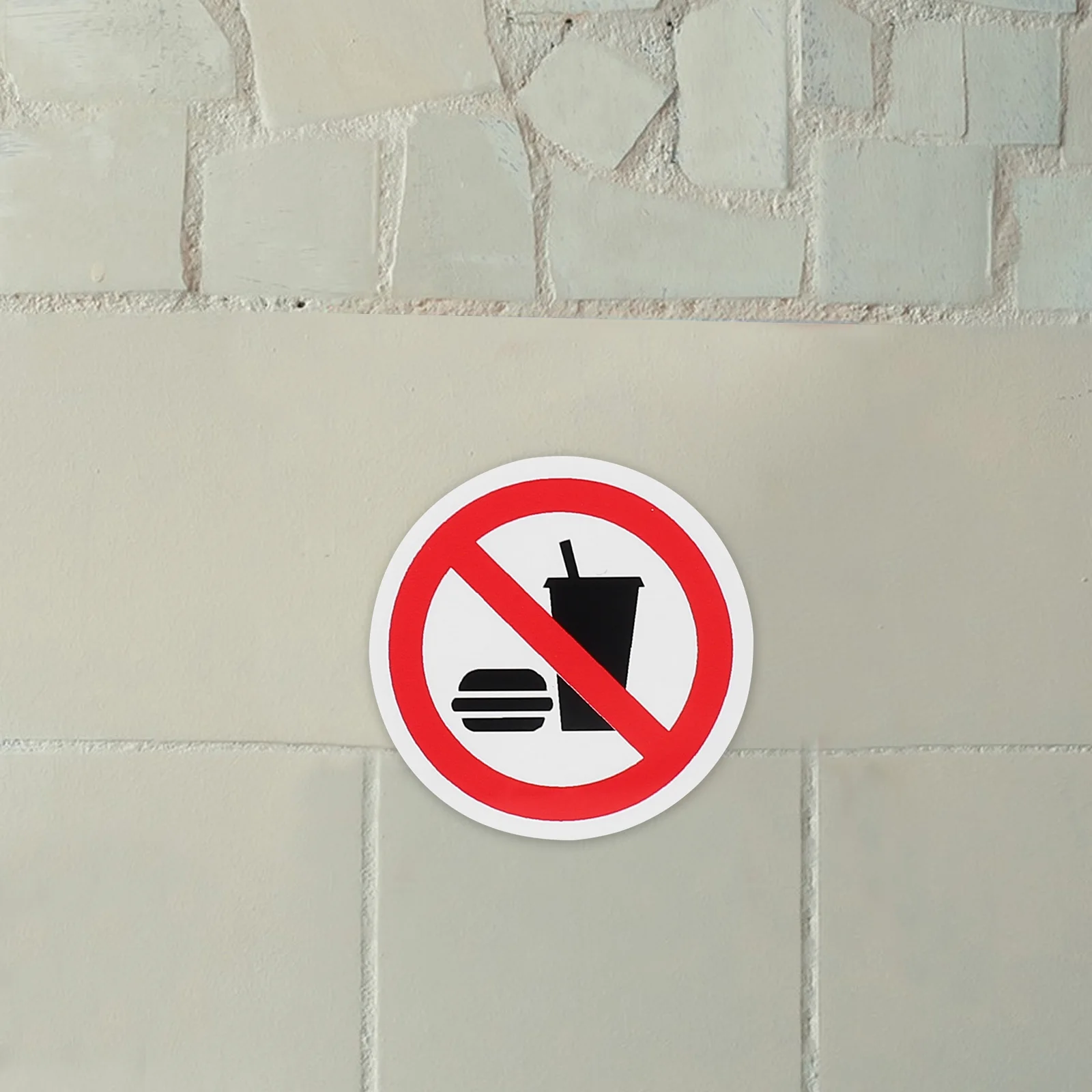 

10pcs Safety Warning Stickers Self Adhesive Vinyl No Food Drink Signs Workshop Car Reminder Labels Strong Adhesive