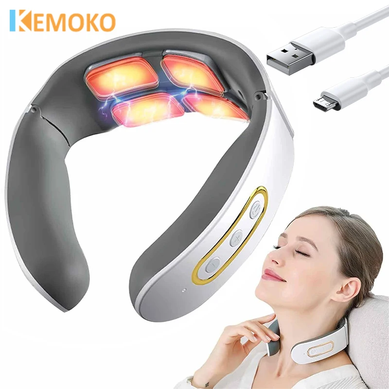 

6-режимный электрический массажер для шеи EMS, импульсный массажер для расслабления мышц, облегчение боли в шее, здравоохранение