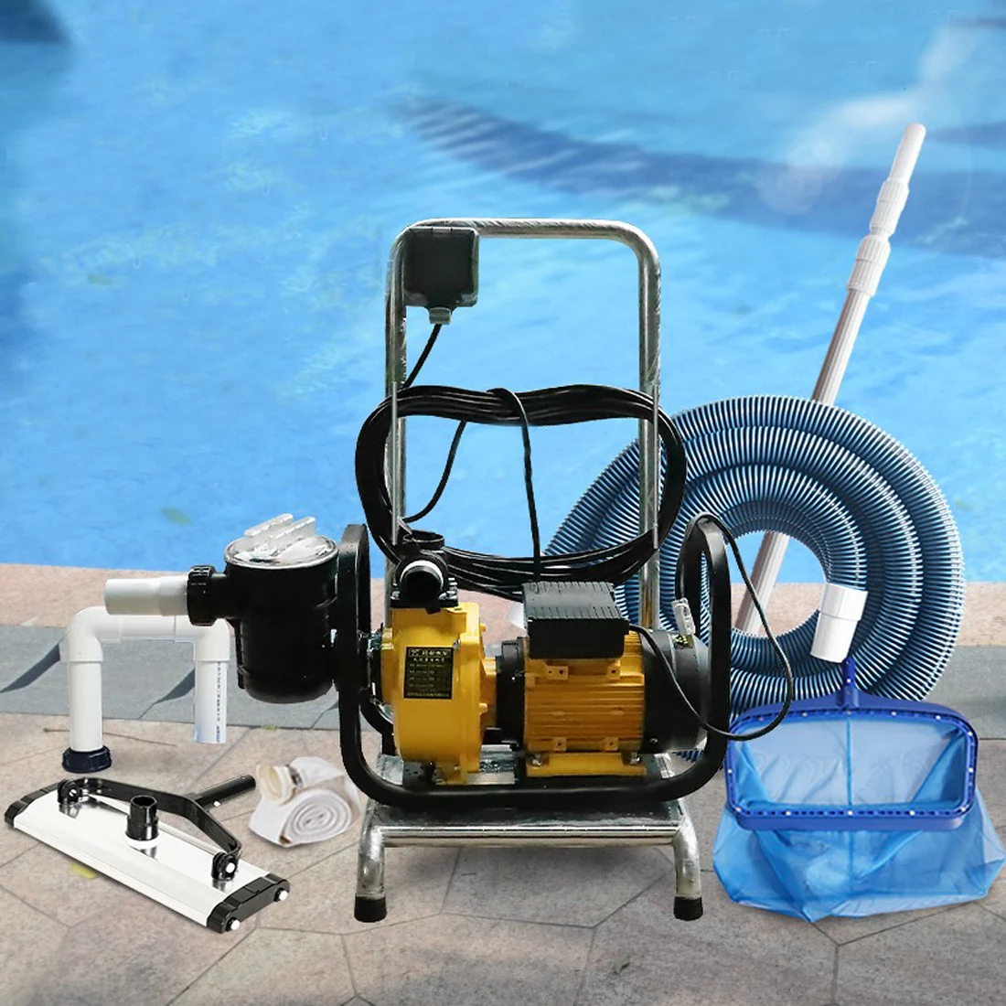 Sewage Suction Machine Pool Bottom Fish Pond Suction Silt Machine With Self-priming Pump Cleaning Artifact Set Parts