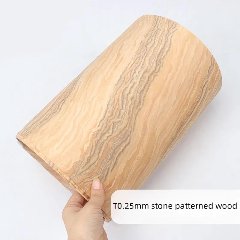 Stone Patterned Wood Veneer Desktop Guitar Decoration Veneer size30x250cm T0.25mm