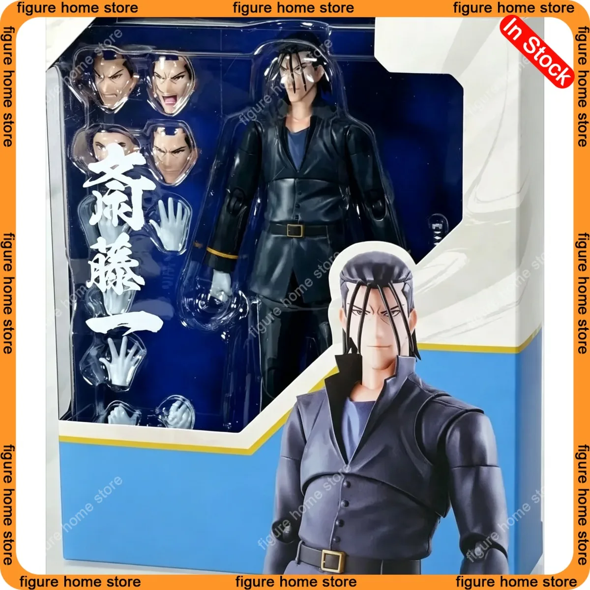 

In Stock Genuine New Bandai SHF Rurouni Kenshin Shinomori Himura Kenshin Aoshi Meiji's Swordsman Action Figure Collectible Model