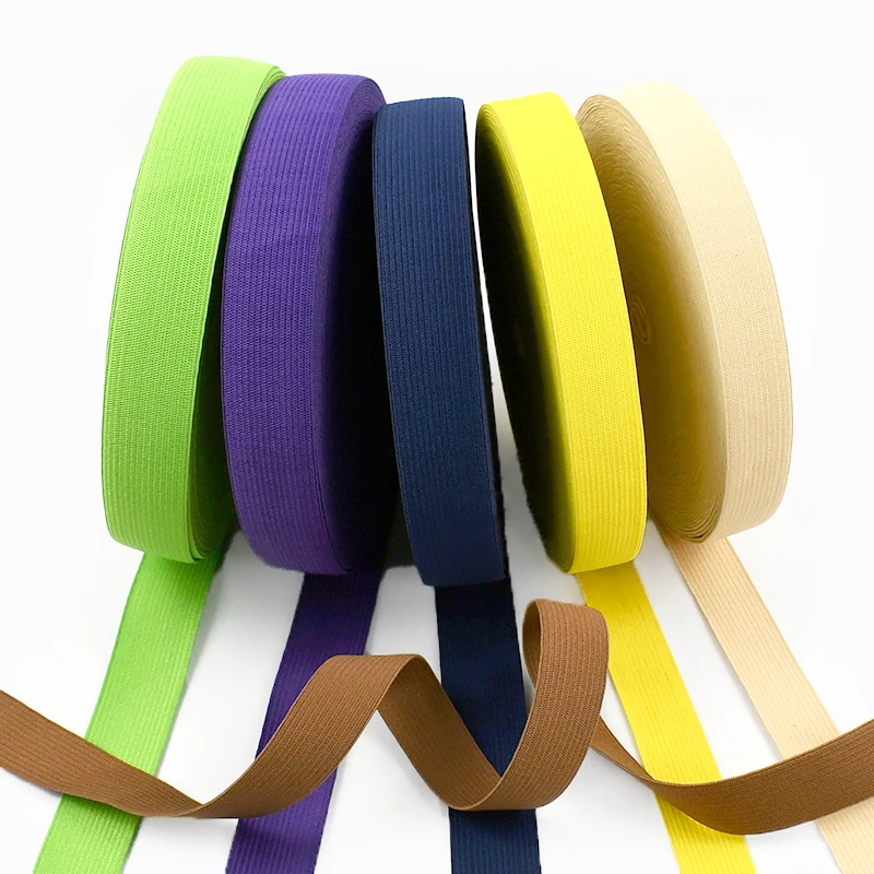

20/40Yards Meetee 20/25mm Colorful Elastic Band Flat Rubber Ribbon Starp for Sewing Elasticity Belt Hairband Stretch Bungee Rope