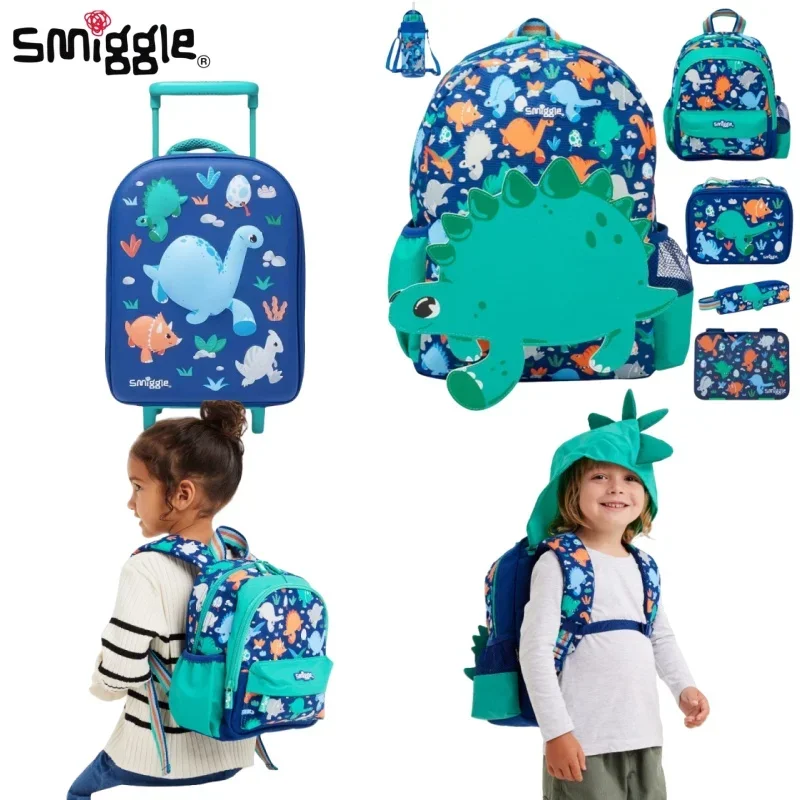 

Genuine Australian Smiggle Blue Brachiosaurus Backpack Medium Hat Backpack Children'S Backpack Suitcase Juice Cup Straw Cup Gift