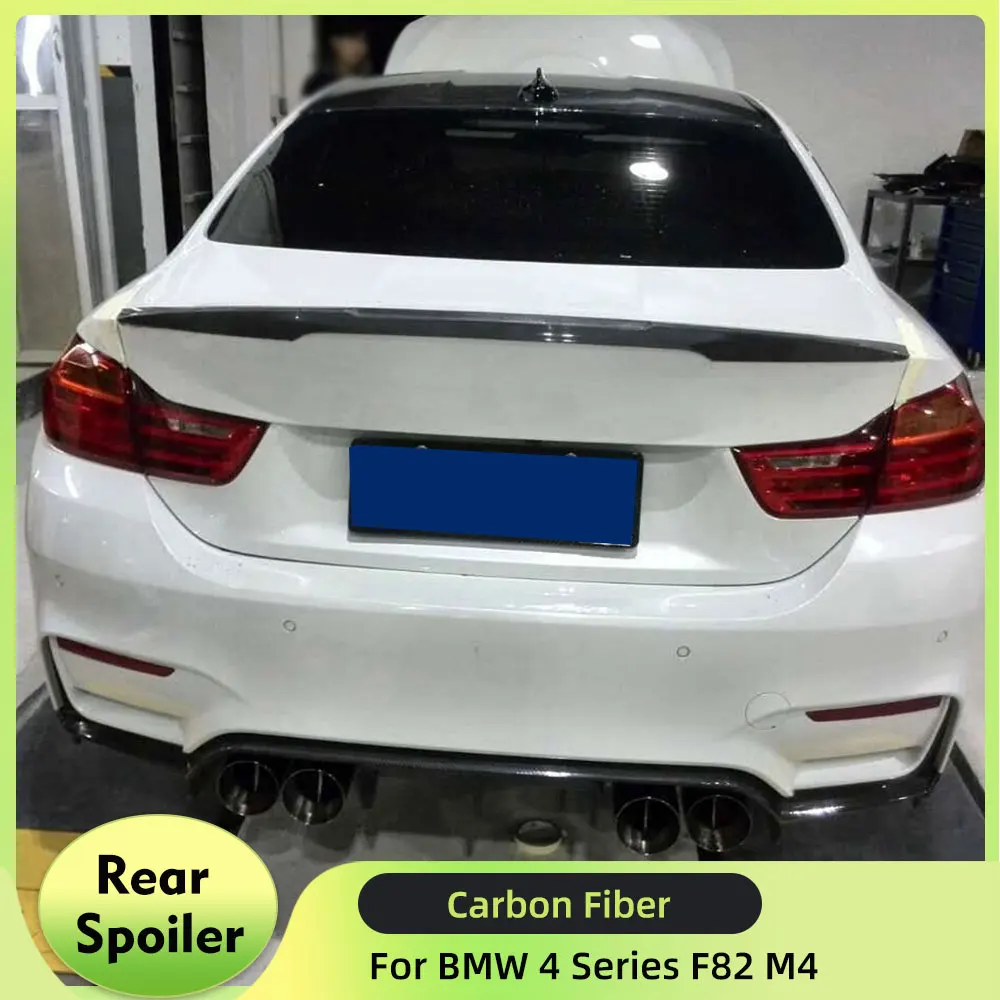 

Real Carbon Fiber Rear Trunk Spoiler Boot Duck Lip Wing for BMW 4 Series F82 M4 Coupe 2-Door 2014-2018 Rear Wing Spoiler FRP