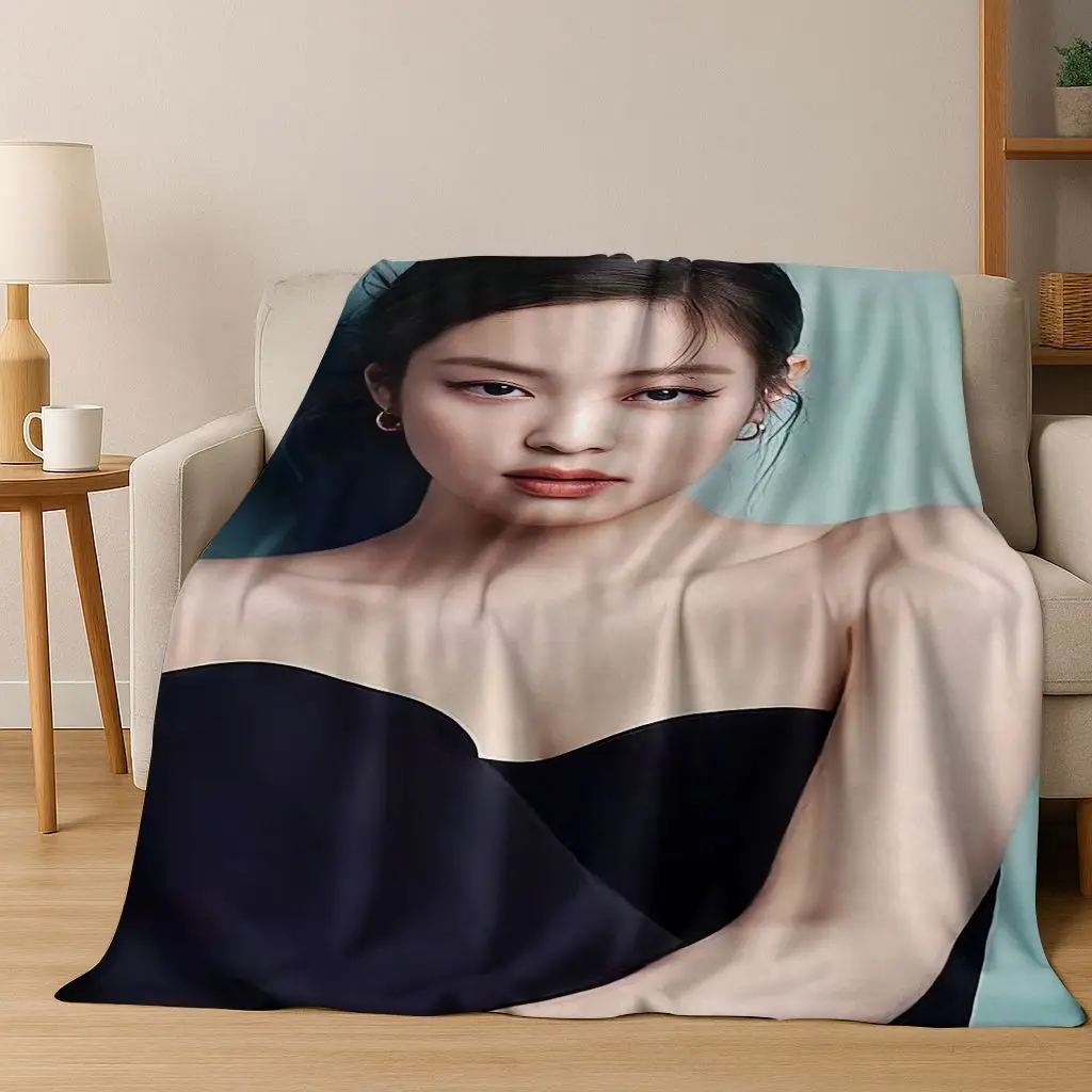 ثلاثية الأبعاد جيني كيم Kpop B-أسود الوردي المغني ستار الفانيلا بطانية لينة رمي بطانية للسرير غرفة نوم غرفة المعيشة السفر نزهة هدية #2