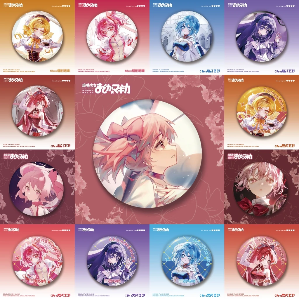 

58 мм аниме Puella Magi Madoka Magica Tomoe Mami Miki Sayaka Sakura Kyouko косплей костюм значок булавка SPTE жесть брошь реквизит
