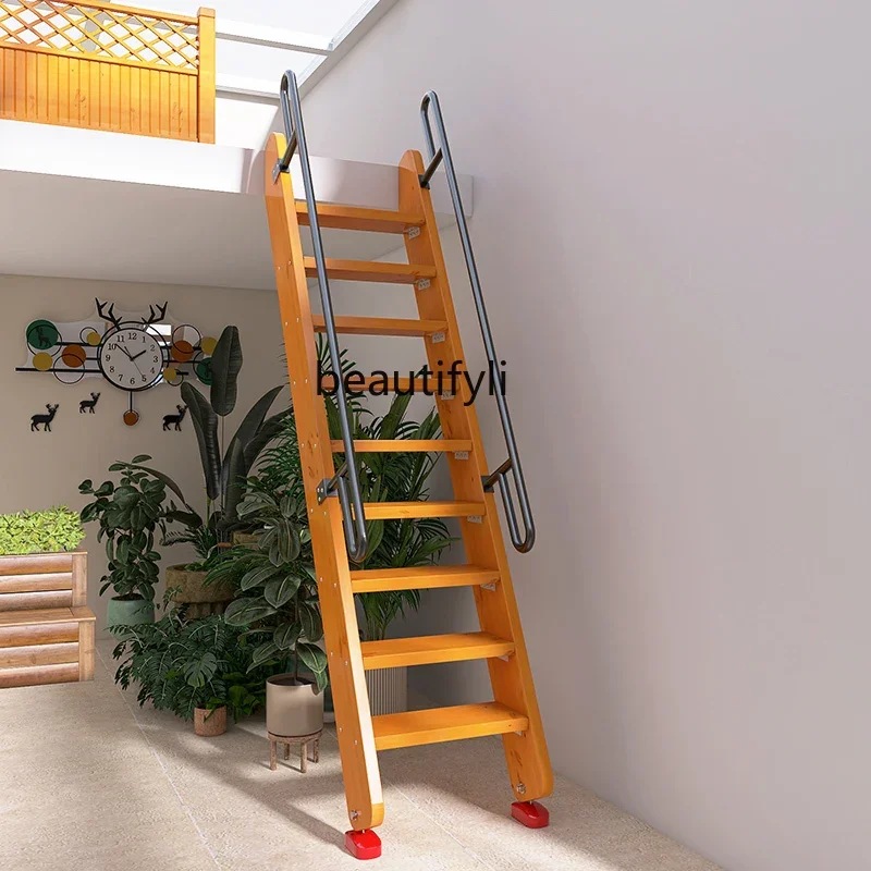 

Solid wood loft stairs Whole household duplex indoor ladder Climbing ladder Partition stairs